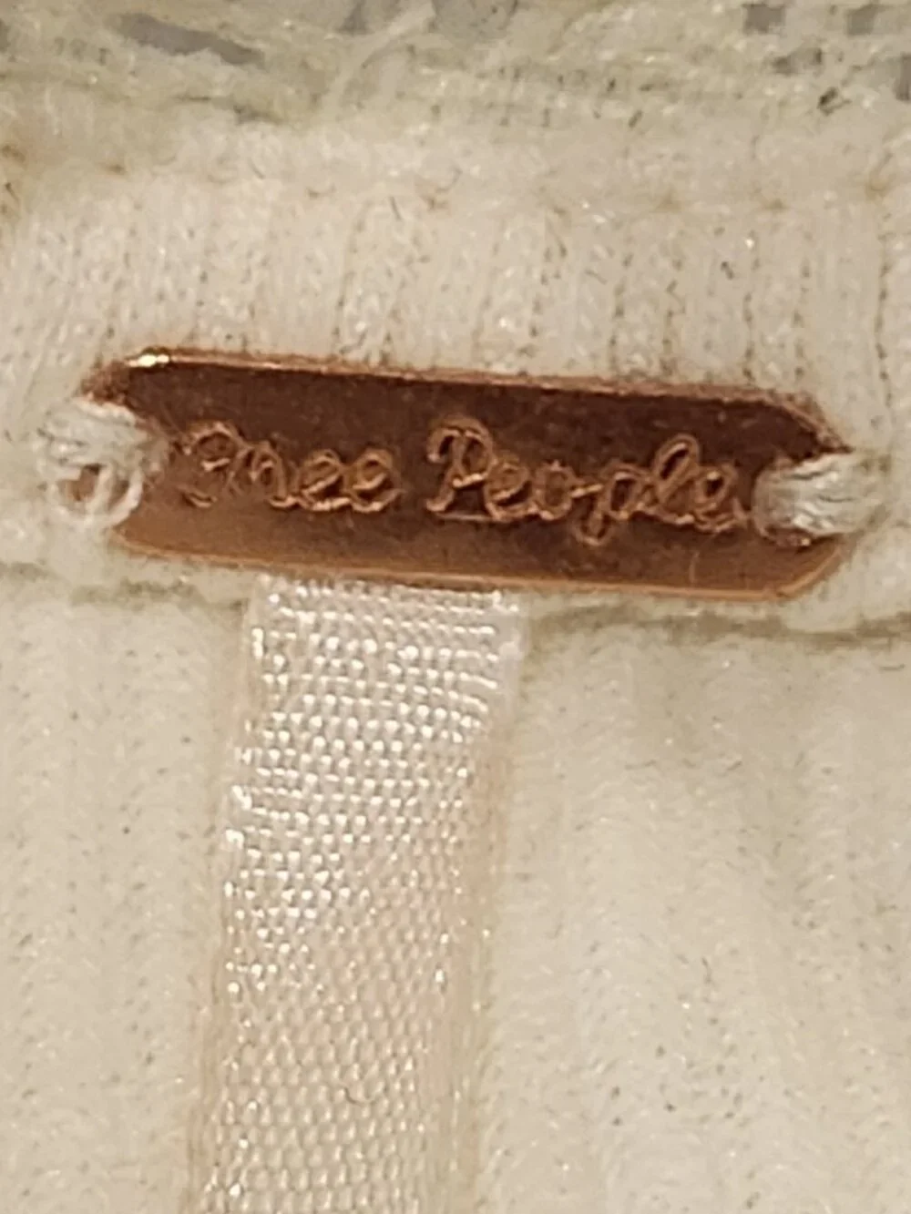 NWT~Free People~FREDDIE~Mock Neck~Long Sleeve~Shirt~Lace Panels~Painted White~SM